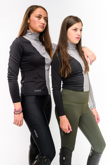 Blusa gris con negro Dapple