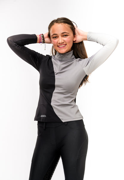 Blusa gris con negro Dapple